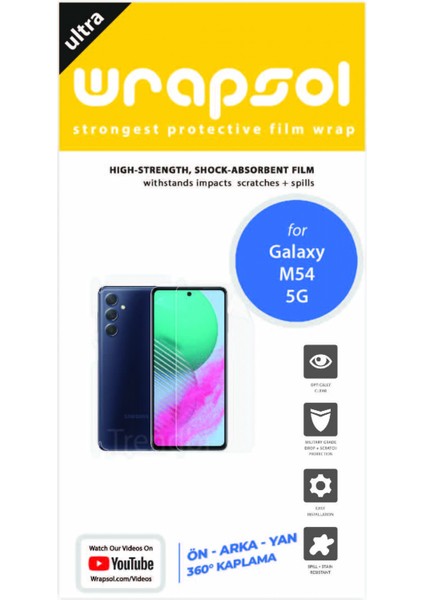 Samsung Galaxy M54 5g Ön Arka ve Yan Kaplama 360 Derece Tam Koruma Full Body Film fiyatları