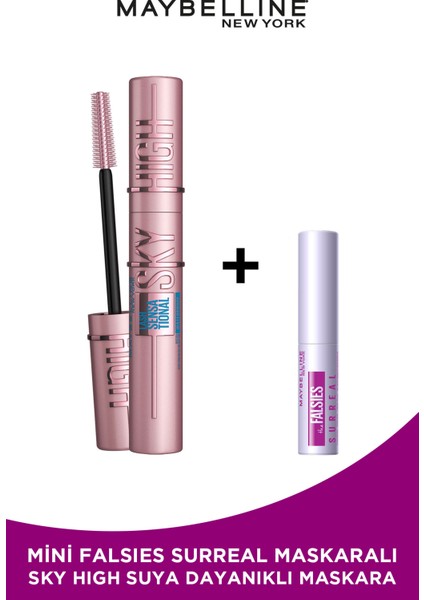 Maybelline New York Lash Sensational Sky High Waterproof Maskara Mini Falsies Surreal Maskara Hediyeli