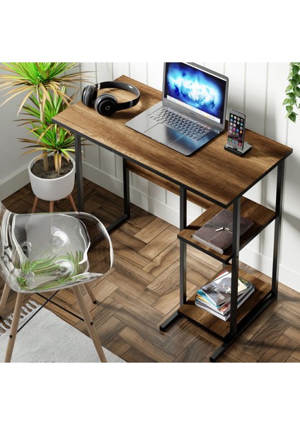 MSR2 Metal Ayaklı Bilgisayar Çalışma Masası - Ceviz