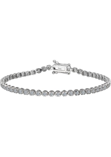 F Renk 1,80 Karat Pırlanta Su Yolu Bileklik 0441B0004