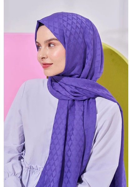 Ipeksi Jakar Lara Şal Geometrik Desen - Metalik Mor fiyatları