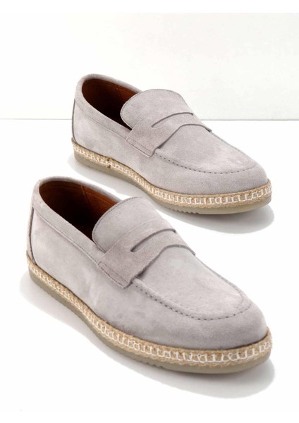 Gri Süet Leather Erkek Loafer Ayakkabı E01902459802