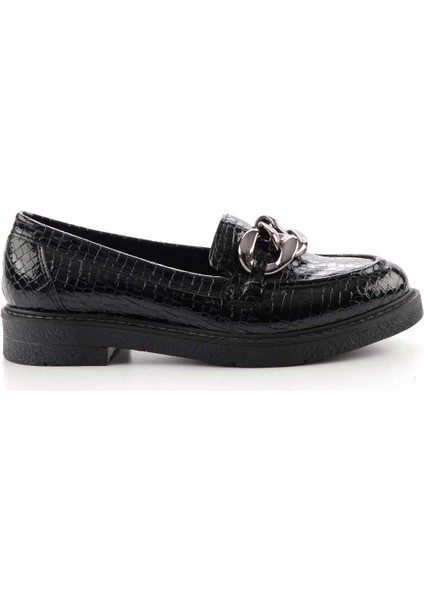Siyah Rugan Kadın Loafer Ayakkabı K01257067011