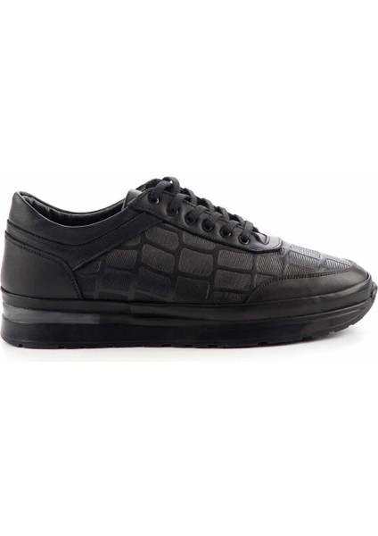 Siyah Baskılı Leather Erkek Casual Ayakkabı E01199016603