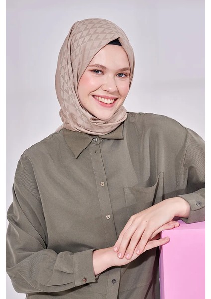 Ipeksi Jakar Lara Şal Geometrik Desen - Koyu Bej fiyatları