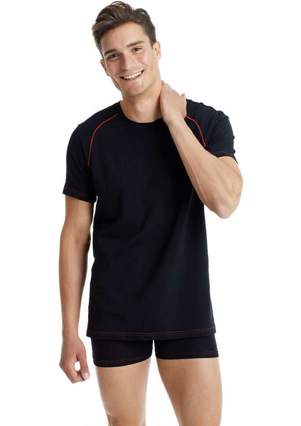 Erkek T-Shirt 9755 - Siyah modelleri