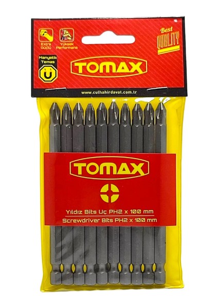 Yıldız Vidalama Uc Yıldız Vidalama Ucları Hırdavat Vidalama Ucları Bits Uç PH2X100MM ( 10LU Paket )
