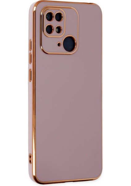 Xiaomi Poco C40 Parlak Kenarlı Bark Silikon Kılıf - Mor