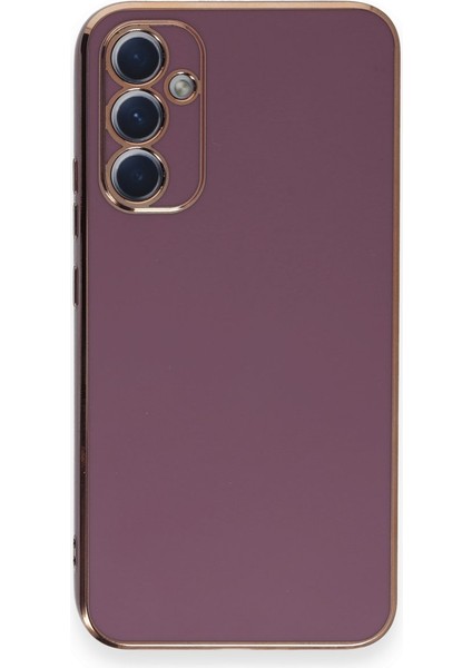 Samsung Galaxy A34 5g Parlak Kenarlı Bark Silikon Kılıf - Mor