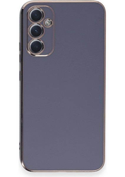 Samsung Galaxy A34 5g Parlak Kenarlı Bark Silikon Kılıf - Mavi