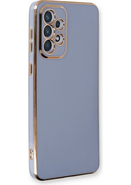 Samsung Galaxy A53 5g Parlak Kenarlı Bark Silikon Kılıf - Mavi