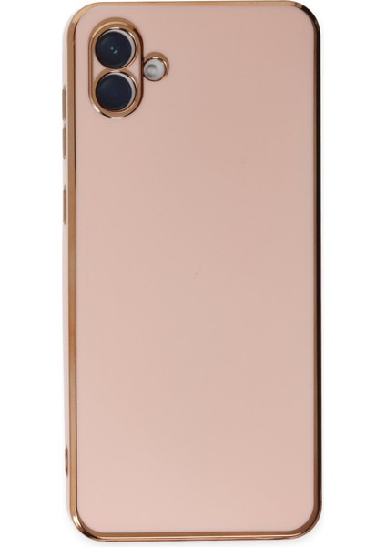 Samsung Galaxy A04E Parlak Kenarlı Bark Silikon Kılıf - Pembe