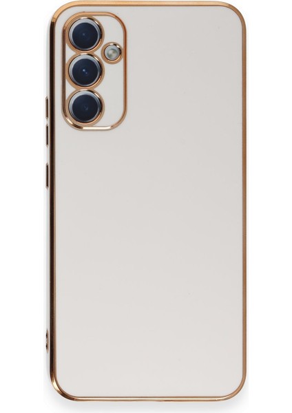 Samsung Galaxy A34 5g Parlak Kenarlı Bark Silikon Kılıf - Beyaz