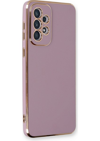 Samsung Galaxy A53 5g Parlak Kenarlı Bark Silikon Kılıf - Mor