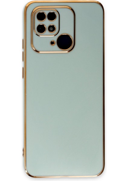 Xiaomi Poco C40 Parlak Kenarlı Bark Silikon Kılıf - Açık Yeşil