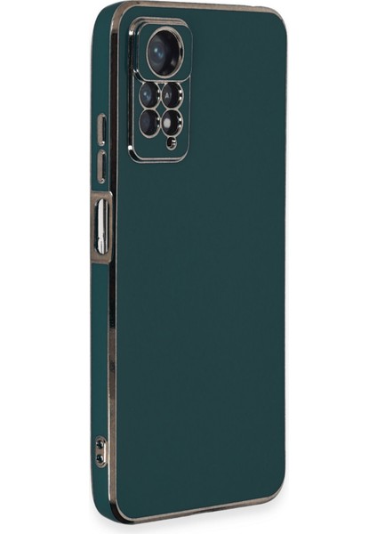 Xiaomi Redmi Note 11 Pro Parlak Kenarlı Bark Silikon Kılıf - Koyu Yeşil