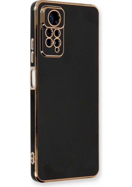 Xiaomi Redmi Note 11 Pro Parlak Kenarlı Bark Silikon Kılıf - Siyah