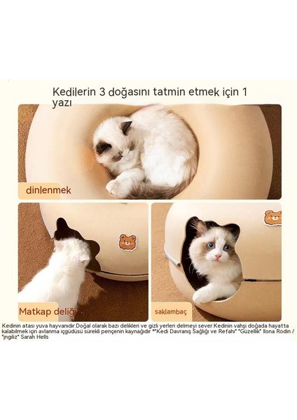 Yeni Sınır Ötesi Fermuarlı Kedi Tüneli Hayvan Şekli Keçe Tüneli Yuva Kedi Oyuncak Kedi Rulo Kafes Evcil Hayvan Malzemeleri 50*50*20CM (Yurt Dışından)