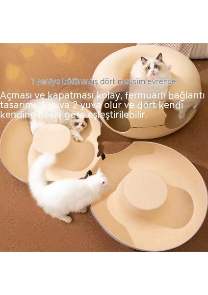 Yeni Sınır Ötesi Fermuarlı Kedi Tüneli Hayvan Şekli Keçe Tüneli Yuva Kedi Oyuncak Kedi Rulo Kafes Evcil Hayvan Malzemeleri 50*50*20CM (Yurt Dışından)