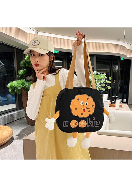 Sevimli Çizgi Film Tuval Omuz Çantası, Komik Tat Çantası, Aşınmaya Dayanıklı Kadın Çantası, Baskılı Çapraz Çantası (Yurt Dışından) modelleri