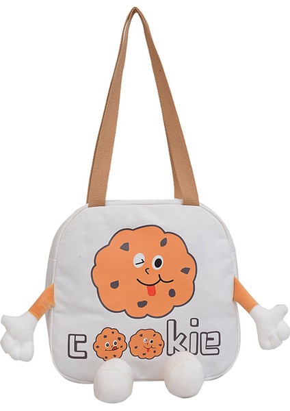 Sevimli Çizgi Film Tuval Omuz Çantası, Komik Tat Çantası, Aşınmaya Dayanıklı Kadın Çantası, Baskılı Çapraz Çantası (Yurt Dışından)