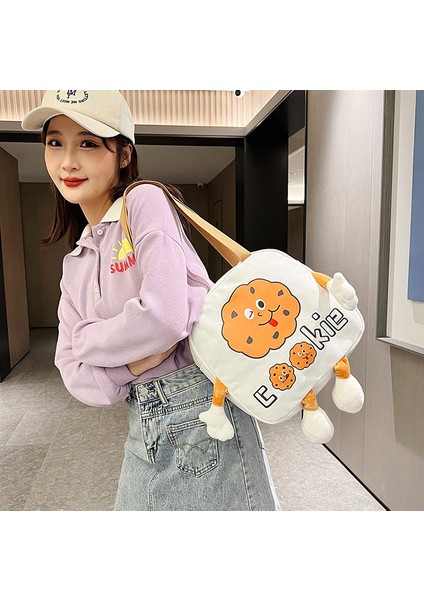 Sevimli Çizgi Film Tuval Omuz Çantası, Komik Tat Çantası, Aşınmaya Dayanıklı Kadın Çantası, Baskılı Çapraz Çantası (Yurt Dışından) modelleri