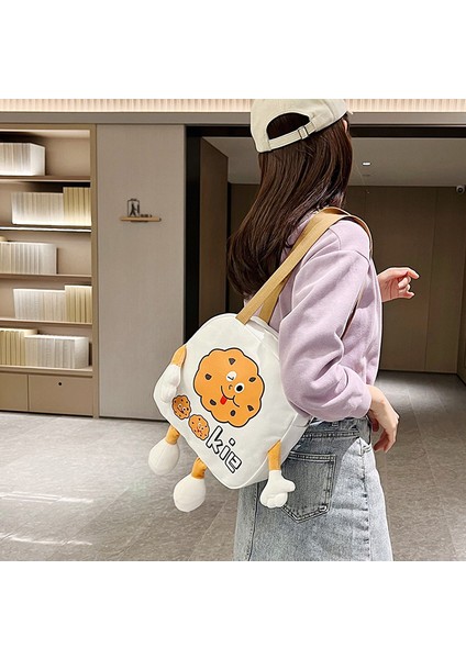 Sevimli Çizgi Film Tuval Omuz Çantası, Komik Tat Çantası, Aşınmaya Dayanıklı Kadın Çantası, Baskılı Çapraz Çantası (Yurt Dışından) indirimleri