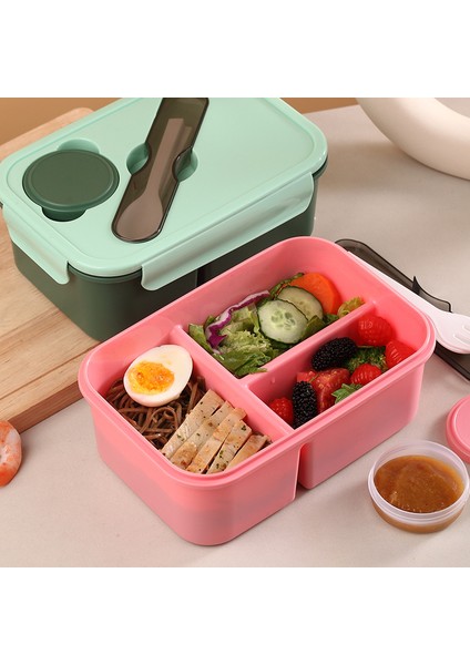 Plastik Öğle Yemeği Kutusu Mikrodalga Üç Bölme Büyük Kapasiteli Salata Bölme Bento Kutusu Kaşık Çatal Sos Kutusu ile Sınır Ötesi Öğle Yemeği Kutusu (Yurt Dışından) modelleri