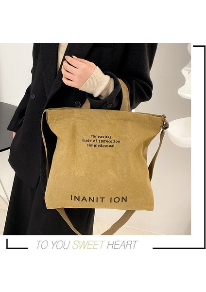 Tuval Kadın Crossbody Çanta, Kalınlaştırılmış Tuval Çanta, Büyük Kapasiteli Moda Rahat Bayan Çanta (Yurt Dışından) fiyatları