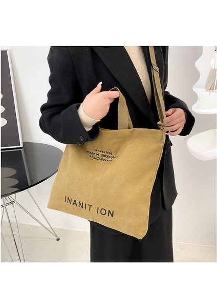 Tuval Kadın Crossbody Çanta, Kalınlaştırılmış Tuval Çanta, Büyük Kapasiteli Moda Rahat Bayan Çanta (Yurt Dışından) fırsatları