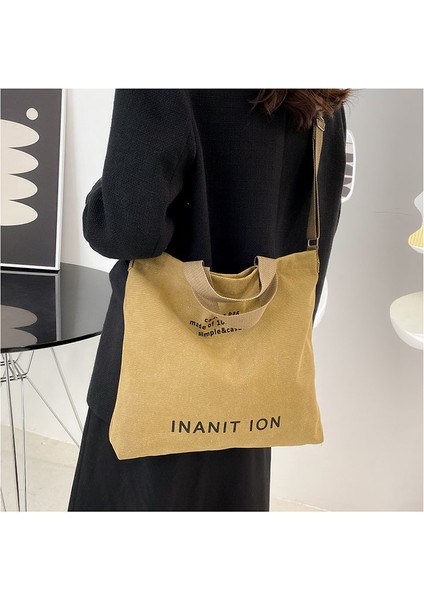 Tuval Kadın Crossbody Çanta, Kalınlaştırılmış Tuval Çanta, Büyük Kapasiteli Moda Rahat Bayan Çanta (Yurt Dışından) indirimleri