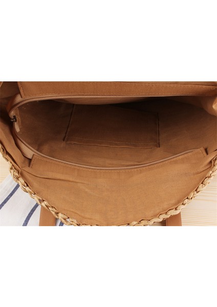 Basit Yuvarlak Bayan Omuz Çantası, Hasır Bayan Çantası, Dokuma Çanta, Plaj Çantası, Moda Kadın Çantası (Yurt Dışından) modelleri