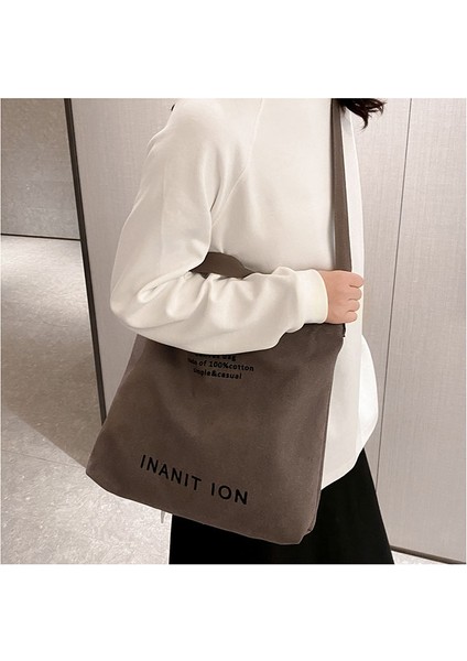 Tuval Kadın Crossbody Çanta, Kalınlaştırılmış Tuval Çanta, Büyük Kapasiteli Moda Rahat Bayan Çanta (Yurt Dışından) indirimleri