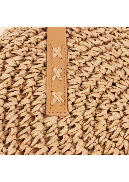 Basit Yuvarlak Bayan Omuz Çantası, Hasır Bayan Çantası, Dokuma Çanta, Plaj Çantası, Moda Kadın Çantası (Yurt Dışından) fırsatları