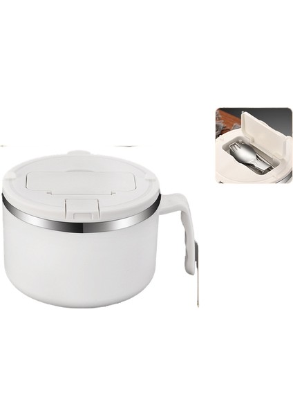 Paslanmaz Çelik Anlık Erişte Kasesi Büyük Kapasiteli Öğrenci Yurdu Japon Tarzı Kapaklı Çift Amaçlı Ofis Çalışanı Taşınabilir Fast Food Fincan Yemek Kabı (Yurt Dışından)