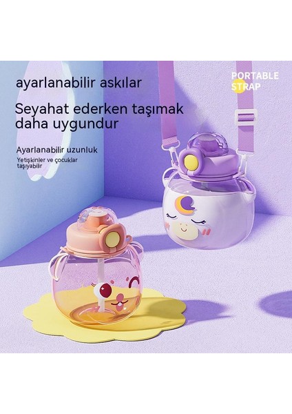 Sevimli Karikatür Ayı Çocuk Su Bardağı Plastik Bardak Saman Bardak Çift Içki Büyük Göbek Fincan Öğrenci Spor Su Şişesi (Yurt Dışından) fırsatları