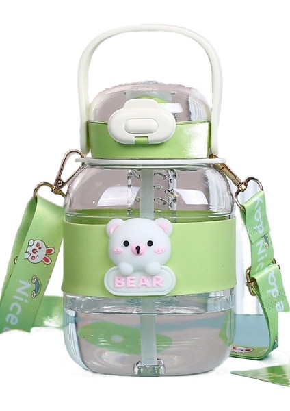 Çizgi Film Bebeği Sevimli Plastik Su Bardağı Yaz Çocuk Büyük Göbek Bardak Saman Bardak Açık Spor Su Isıtıcısı Ton Ton Kova Yaz (Yurt Dışından)