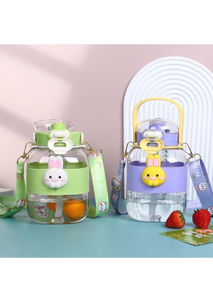 Çizgi Film Bebeği Sevimli Plastik Su Bardağı Yaz Çocuk Büyük Göbek Bardak Saman Bardak Açık Spor Su Isıtıcısı Ton Ton Kova Yaz (Yurt Dışından) fırsatları