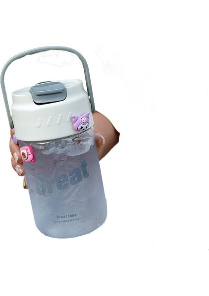 Su Bardağı Kızlar Yüksek Değerli Yaz Çiçek Çay Bardağı Çay Ayırıcı ile Büyük Kapasiteli Saman Bardak Sevimli Taşınabilir Taşınabilir Plastik Bardak (Yurt Dışından)