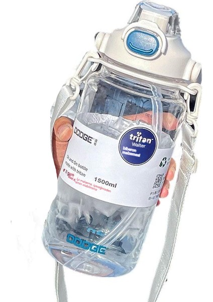 Büyük Kapasiteli Spor Kayış Plastik Bardak Kız Taşınabilir Açık Çift Pipetli Bardak Yüksek Değerli Tritan Uzay Fincanı (Yurt Dışından)