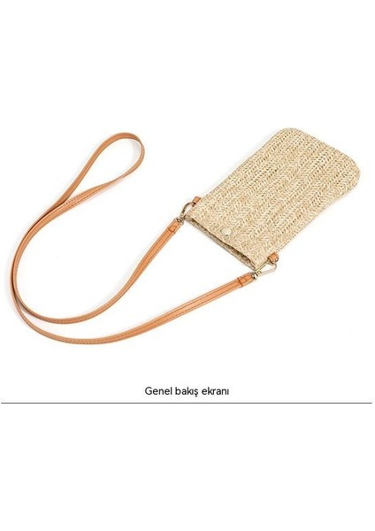 Çevre Dostu Plaj Çantası, Bayan Vahşi Omuz Çantası-Çapraz Çanta, Dokuma Dikey Cep Telefonu Çantası, Hasır Bozuk Para Cüzdanı (Yurt Dışından) modelleri