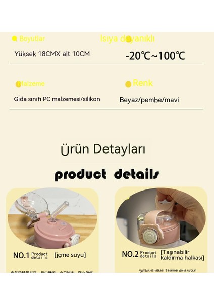 Taşınabilir Aksesuarlı Taşıma Askılı Pipetli Sağlıklı Plastik Su Şişesi (Yurt Dışından) modelleri