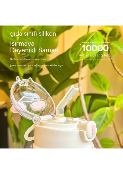 Sevimli Deri Kılıf Cam Karikatür Kabartmalı Öğrenci Damlatmaz Bardak Taşınabilir El Ele Yaylı Kapak Anti-Haşlanma Taşınabilir Bardak Değerini Artırmak Için (Yurt Dışından)
