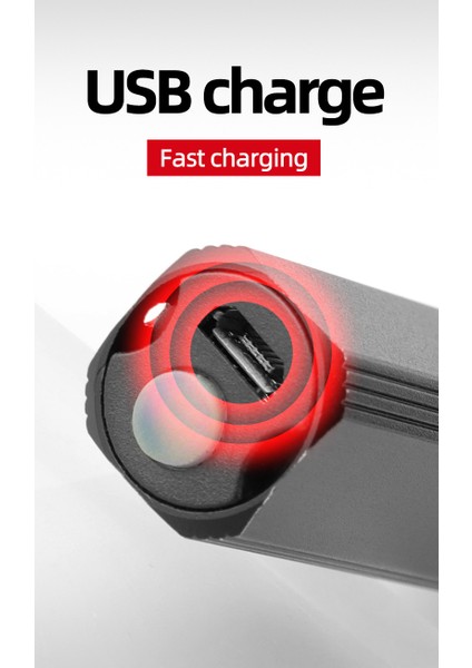Mini LED Güçlü El Feneri, Taşınabilir Çok Fonksiyonlu Dış Aydınlatma USB Şarj Hediye Küçük El Feneri (Yurt Dışından)