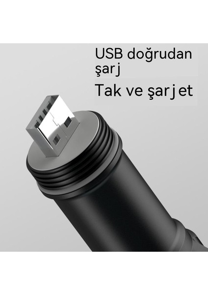 XHP60 El Feneri, Yakınlaştırma Güç Ekran USB Şarj Su Geçirmez Güçlü Işık El Feneri, Kamp Lambası Reflektör (Yurt Dışından)