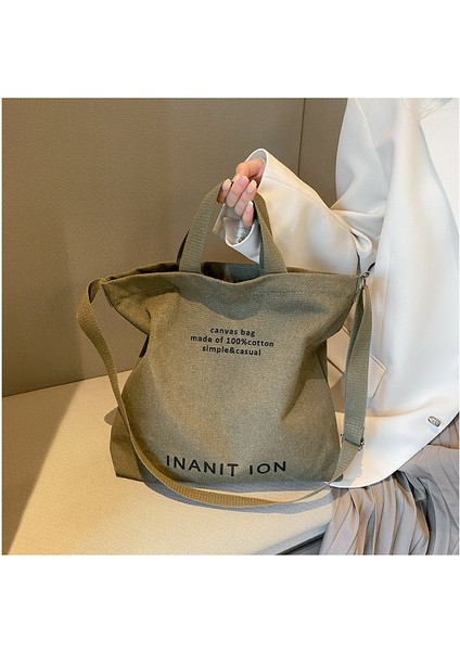 Tuval Kadın Crossbody Çanta, Kalınlaştırılmış Tuval Çanta, Büyük Kapasiteli Moda Rahat Bayan Çanta (Yurt Dışından) modelleri