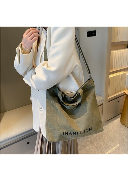 Tuval Kadın Crossbody Çanta, Kalınlaştırılmış Tuval Çanta, Büyük Kapasiteli Moda Rahat Bayan Çanta (Yurt Dışından) fırsatları