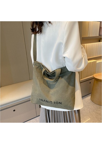 Tuval Kadın Crossbody Çanta, Kalınlaştırılmış Tuval Çanta, Büyük Kapasiteli Moda Rahat Bayan Çanta (Yurt Dışından) indirimleri