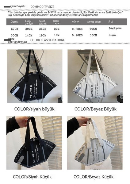 Maske Şeklinde Bayan Omuz Çantası, Yaratıcı Büyük Kapasiteli Tot Omuz Çantası, Baskılı El Çantası (Yurt Dışından) indirimleri