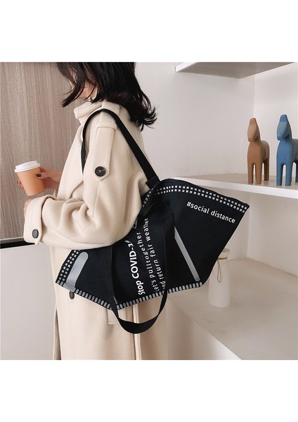 Maske Şeklinde Bayan Omuz Çantası, Yaratıcı Büyük Kapasiteli Tot Omuz Çantası, Baskılı El Çantası (Yurt Dışından) fiyatları